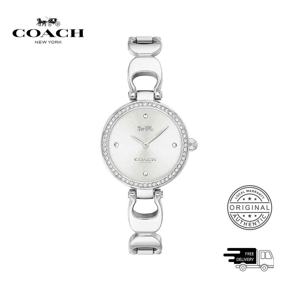 COACH Park Silver White Women's Watch 14503170 | Shopee Malaysia