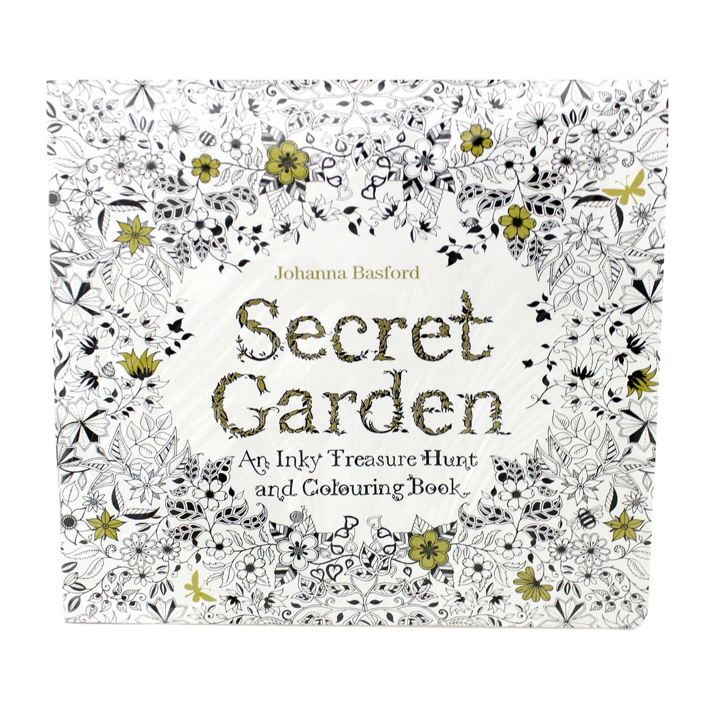 Secret Garden An Inky Treasure Hunt And Colouring Book 24 Pages English
