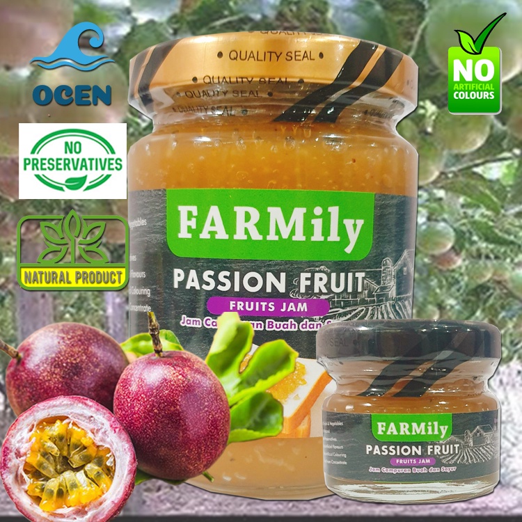 FARMily FRUIT JAM SPREAD VEGETABLE JAM PASSION FRUIT FLAVOUR Shopee