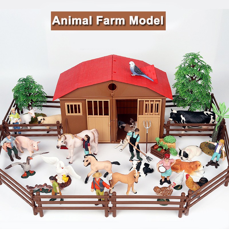 Fm110 Diy Simulation Stable Farm Models Set Goose Cow Horse Animals Figures Models Children Toys Shopee Malaysia - farm models roblox