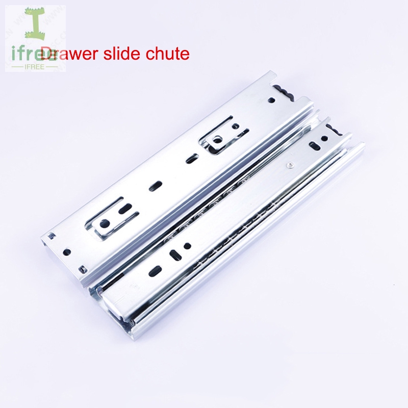 8inch Mute Steel Damping Buffer Three Section Drawer Slide Solid