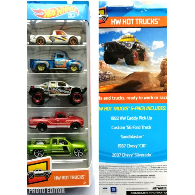 hot wheels trucks 5 pack