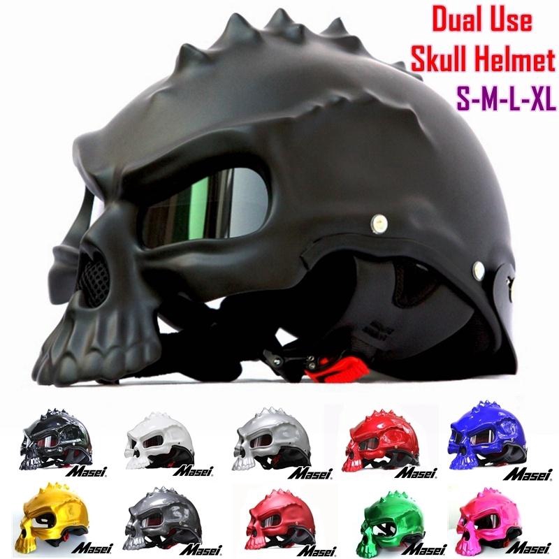 Skull Decal Helmet Dual Visor Full Face Motorcycle Helmets For Street Riding