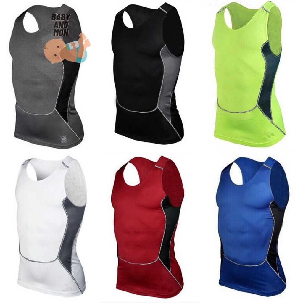 Mens Compression Vest Sleeveless Skin Layer Gym Summer Sport Shopee