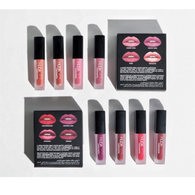 huda beauty mini liquid lipstick set