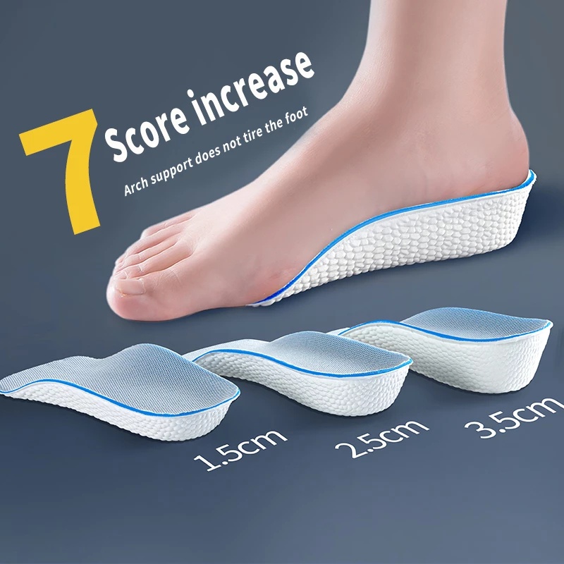 Men Women Orthopedic Insole / Arch Support Invisible increasing insoles/ Height Increase Soft Elastic Lightweight Shoe Pads