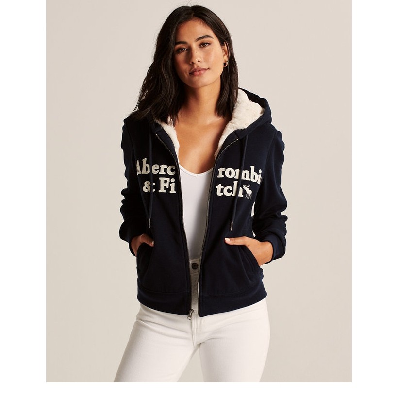 Faux Fur Lined Abercrombie And Fitch Zip Up Hoodie Abercrombie
