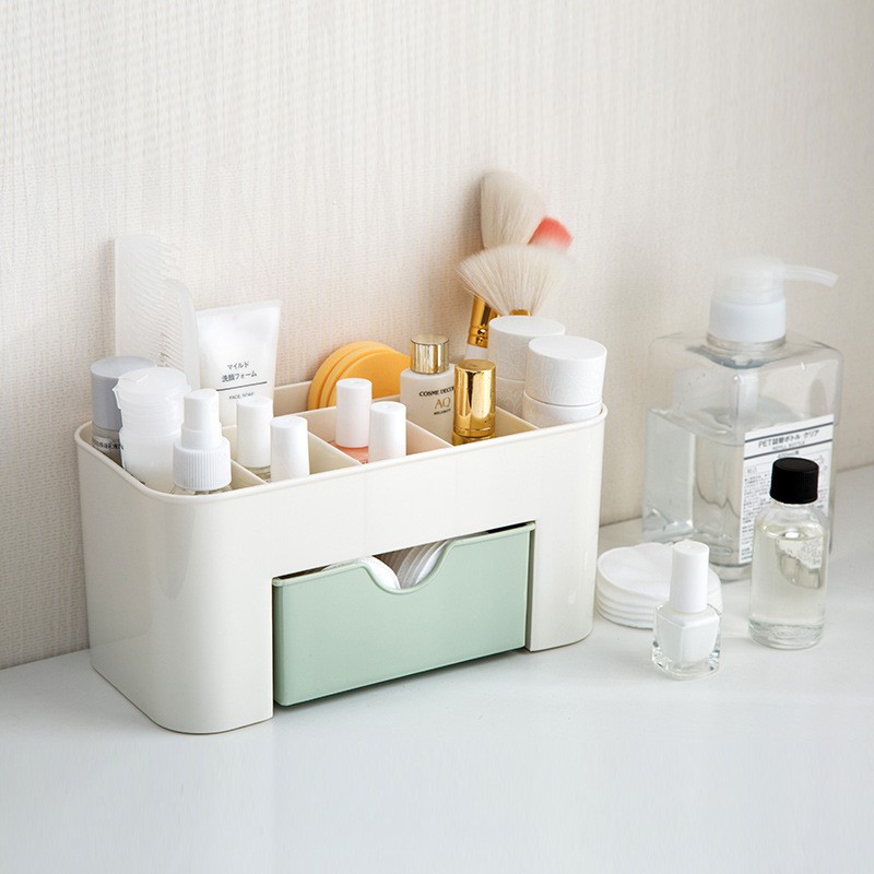 Plastic Makeup Storage Box Brush Holder Bathroom Countertop