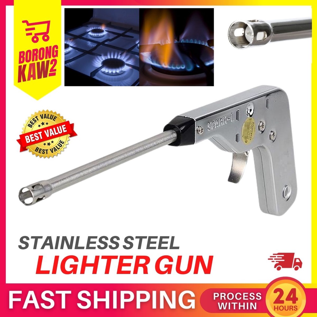 270mm VL Electronic Gas Ignition Torch Gun Lighter Spark Gas Burner Stove Iron Body Igniter Pemetik Api Dapur 露营火炉