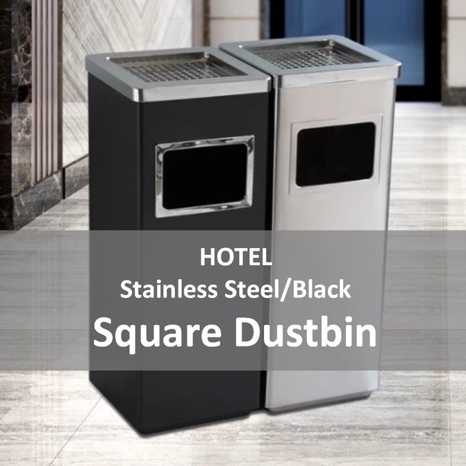 Hotel Stainless Steel Square Dustbin/ Commercial Shop Corridor Ashtray