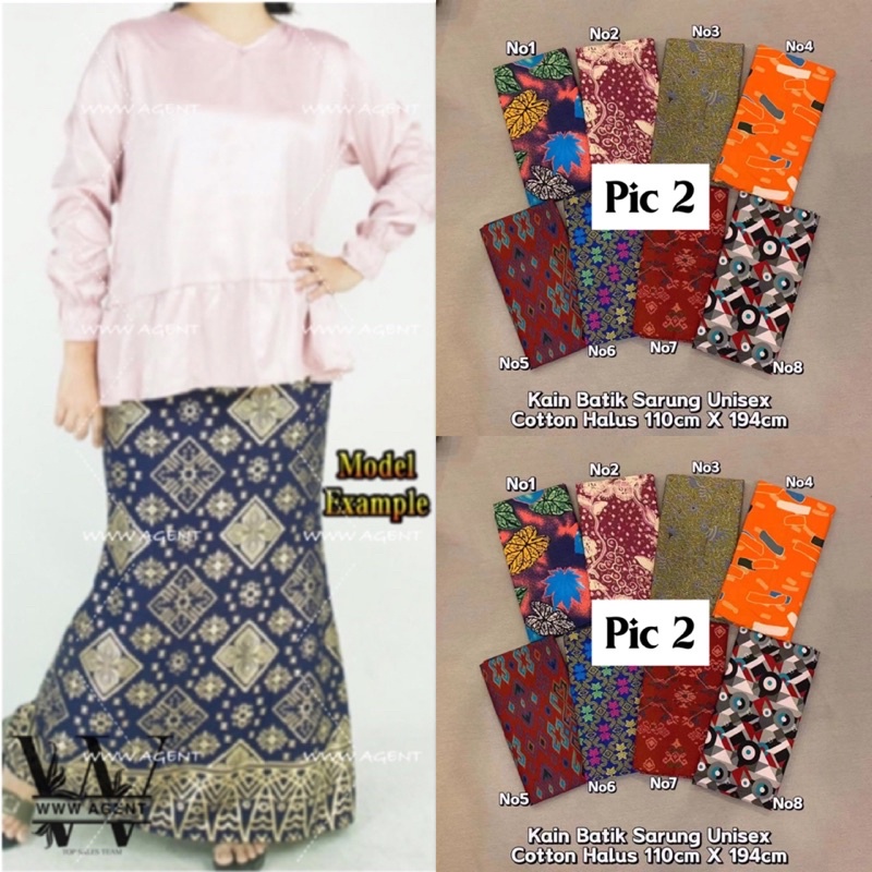 Muslimah Kain Batik Floral Sarong Batik Unisex