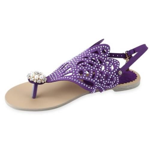 womens purple flip flops