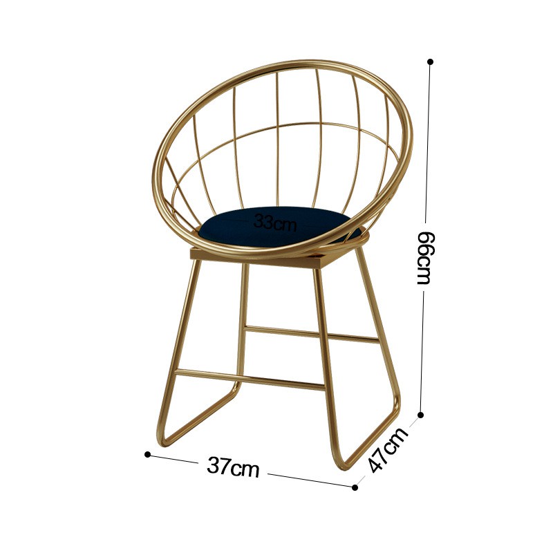 Yfkb Ready Stock Nordic Backrest Bar Stool Manicure Restaurant Ghost Chair Girl Chair Make Up