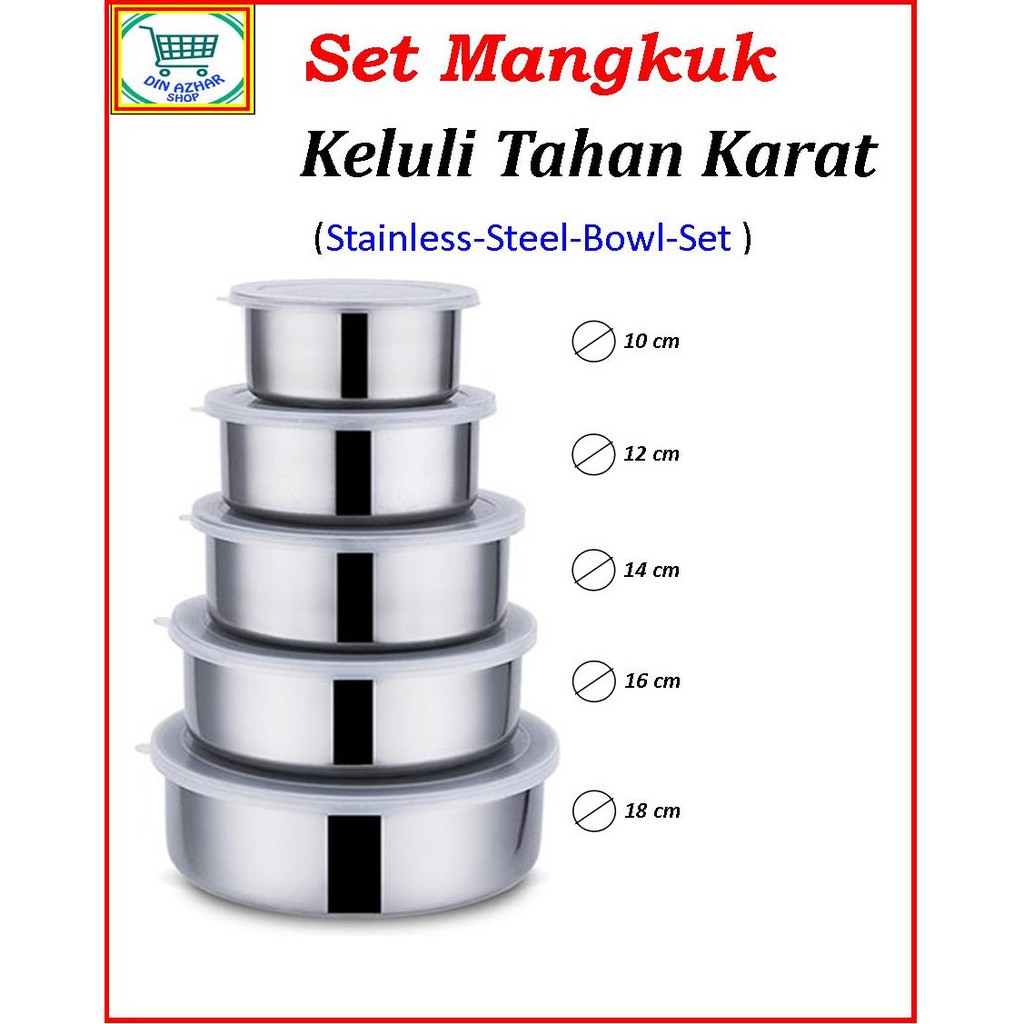 Ready Stock Stainless Steel Bowl Set Set Mangkuk Keluli Tahan Karat Shopee Malaysia