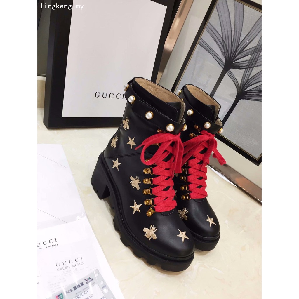 gucci boots pearl