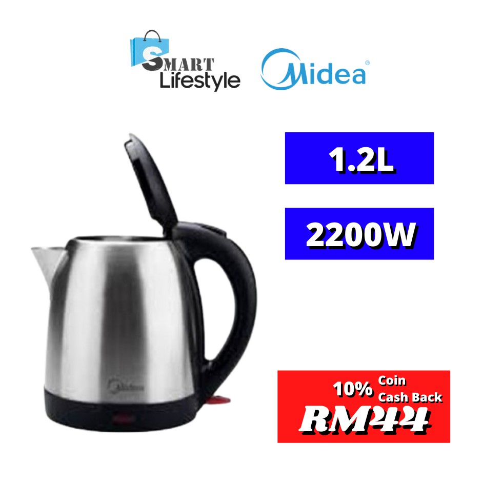 MIDEA Stainless Steel Jug Kettle MK12S03E Shopee Malaysia