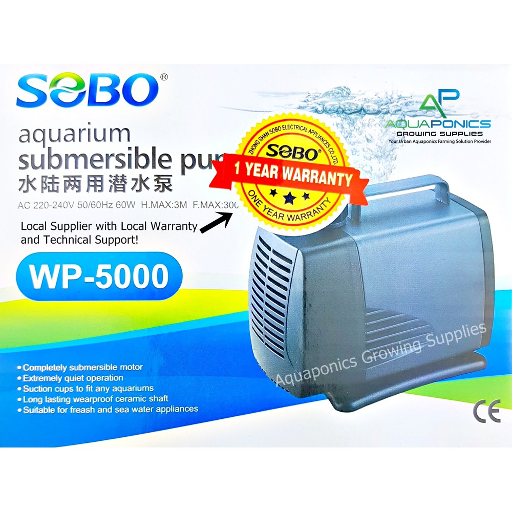 SOBO Aquarium 60W Submersible Water Pump WP-5000 ...