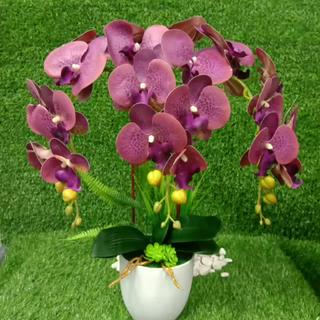  Gubahan  Bunga  Orkid  Latex 3D 3  Tangkai  Shopee Malaysia