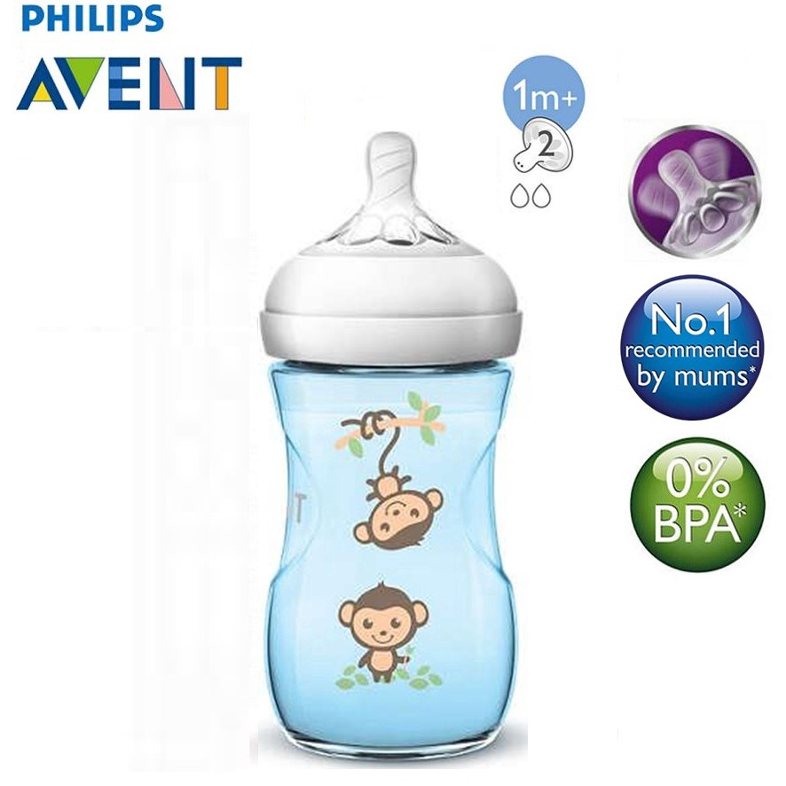 avent blue monkey bottles