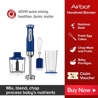 Image of Airbot HB100 4 In 1 Electric Hand Blender Grinder Stick Mixer Baby Food Processor Chopper Pengisar Pegang Tangan
