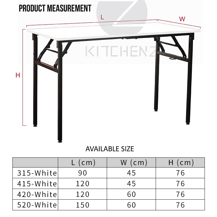 Meja Jamuan Kitchen Z Foldable Banquet, What Is The Size Of A Banquet Table