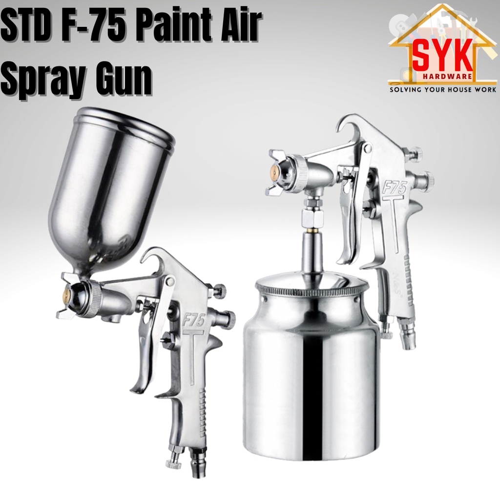 SYK STD F-75 Paint Air Spray Gun Paint 750ml With Aluminium Pneumatic ...