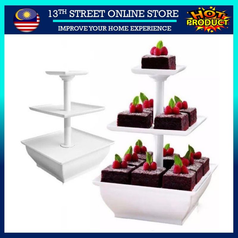[ReadYStocK] Meja Kek Bertingkat Meja Hiasan Kek 3 Layers Cake
