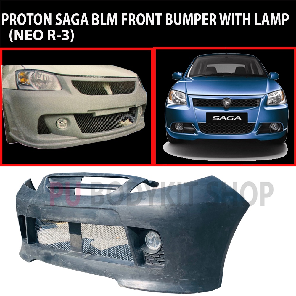 PROTON SAGA BLM FRONT BUMPER WITH LAMP (NEO R3) (PU) Shopee Malaysia