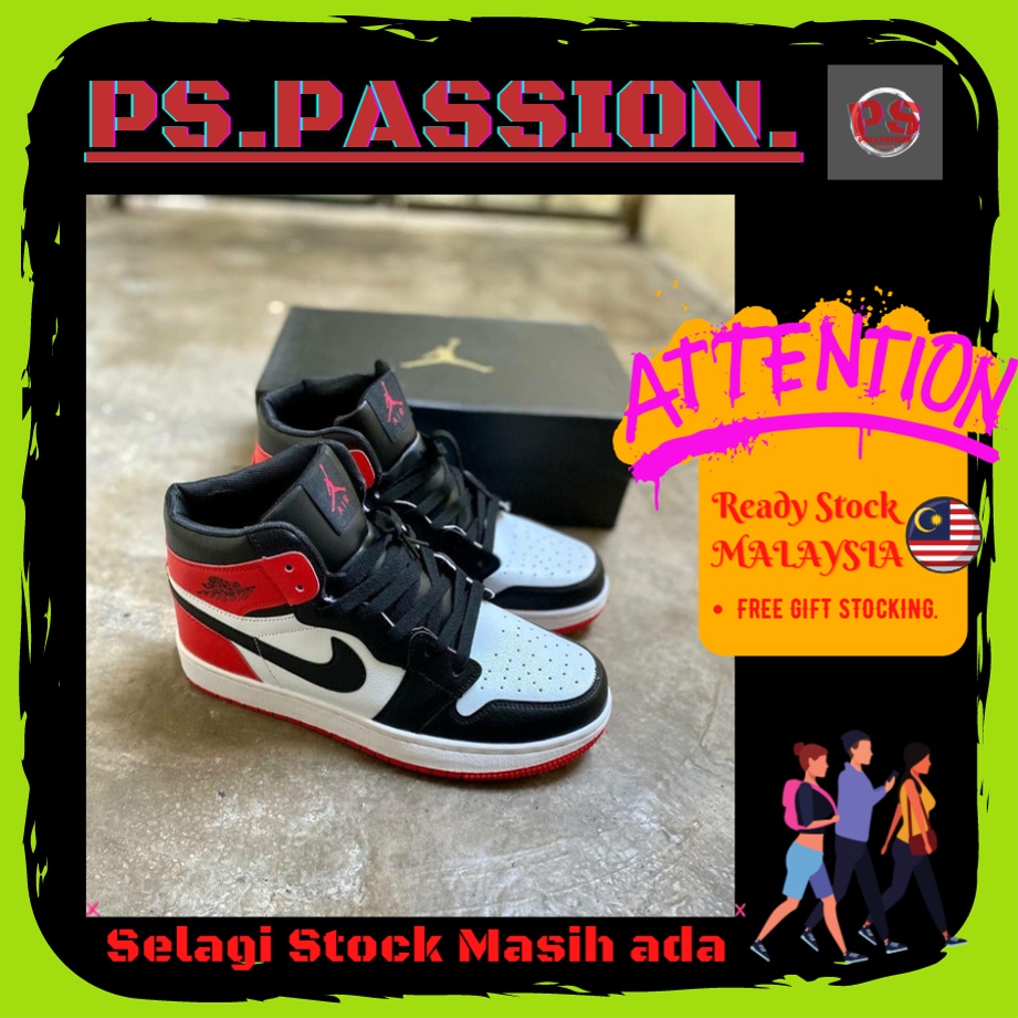 Nike Air Jordan High Cut Red Black [Ready Stock] Shopee Malaysia