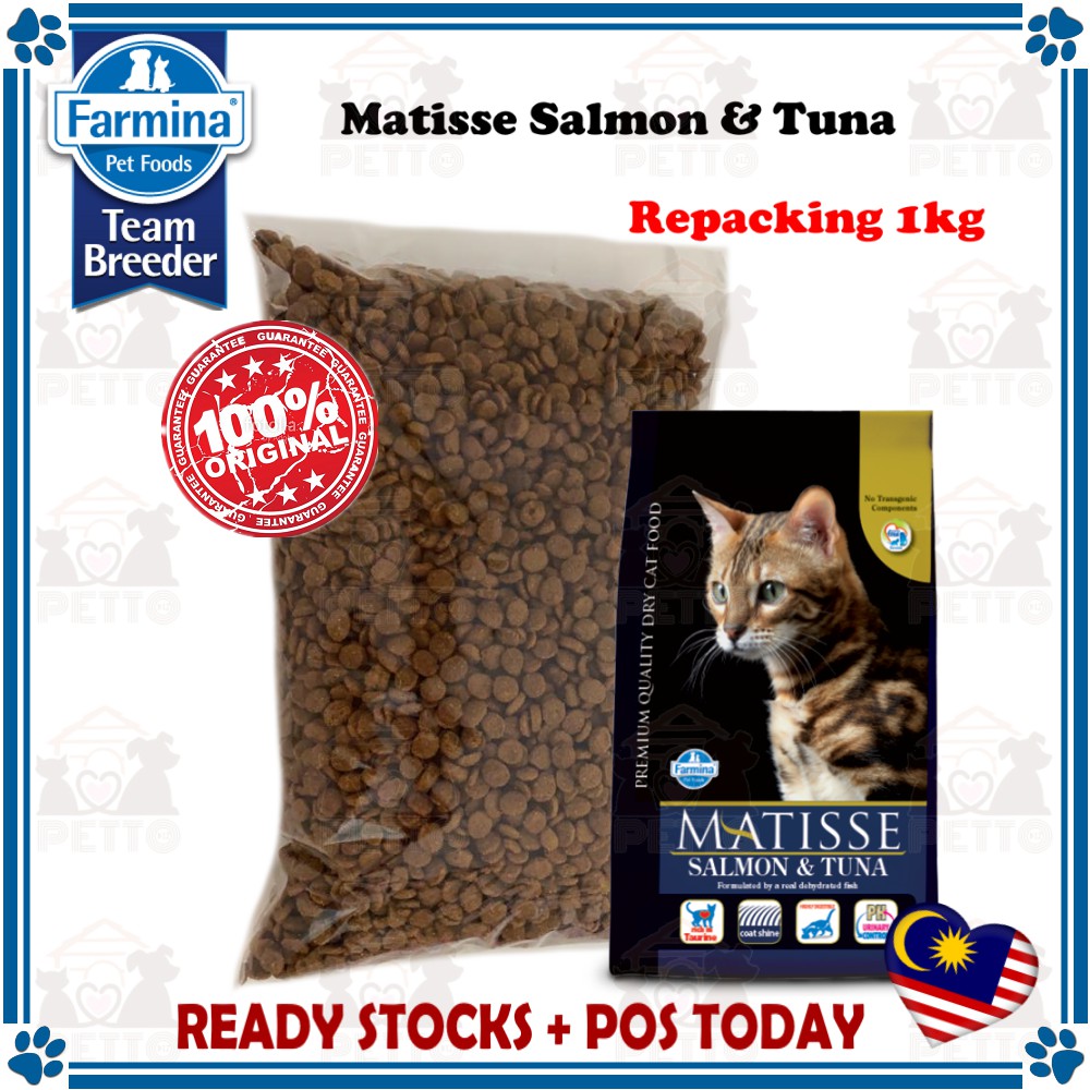 Repacking 1kg Farmina Matisse Salmon Tuna Cat Dry Food Cat Food Shopee Malaysia