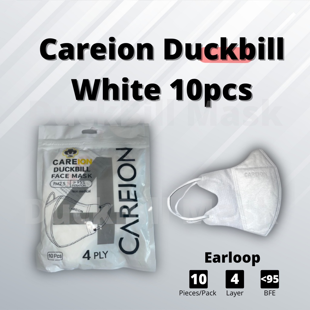 Careion Face Mask Duckbill Mask White 10pcs Shopee Malaysia