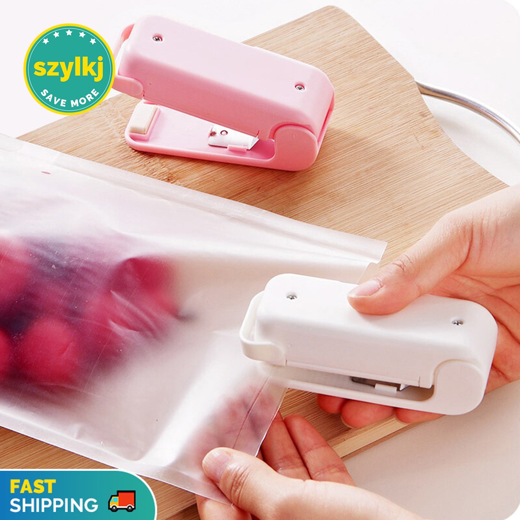 Portable Heat Sealer Plastic Package Storage Bag Mini Sealing Machine Handy Sticker and Seals for Food Snack Kitchen
