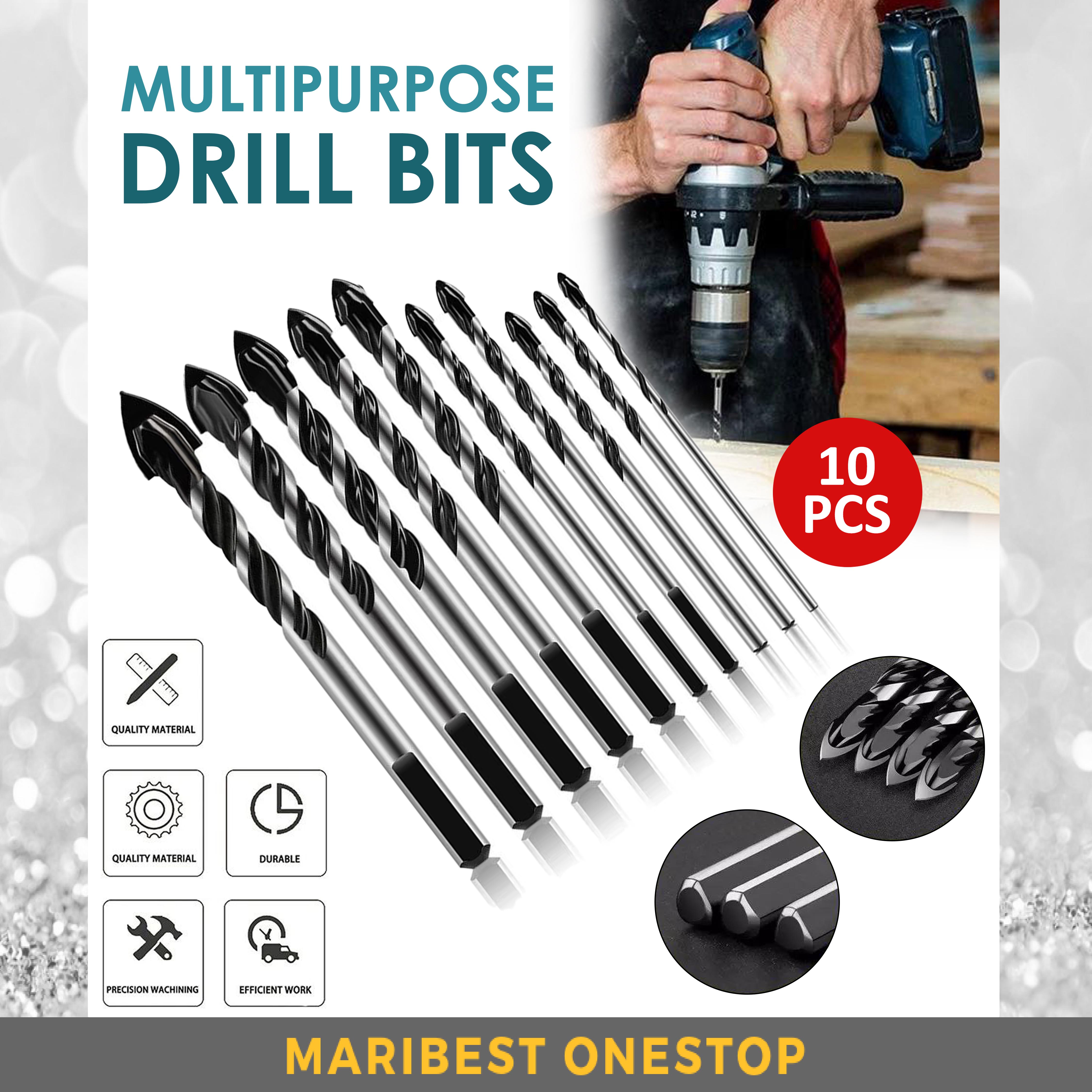 10Pcs Multipurpose Carbide Tip Drill Bit Set Special Pear Head Drill