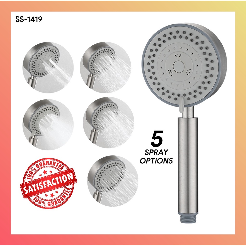 SUS304 Hand Held 5 SPRAY Shower Head | Shopee Malaysia