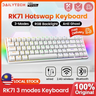 💥Local Ready Stock💥RK71 Hotswap Wireless Bluetooth 71 Keys RGB Backlight 3 Modes Bluetooth Wireless Gaming Mechanical Keyboard for PC Royal Kludge