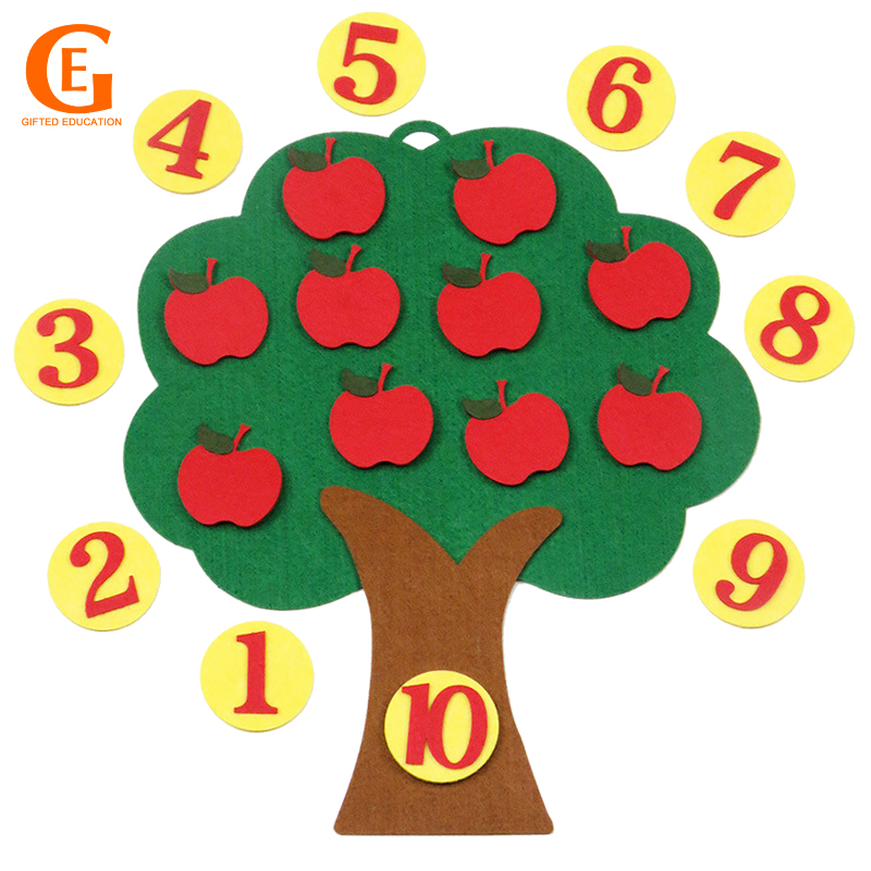 Montessori Teaching Aids Apple Trees Math Puzzles Teaching Kindergarten ...