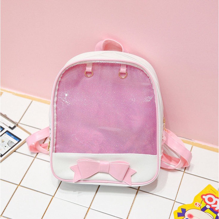 Details about   Japan Lolita Transparent itabag 7 Colors CLEAR ita Bag Pin Display Backpack Bags