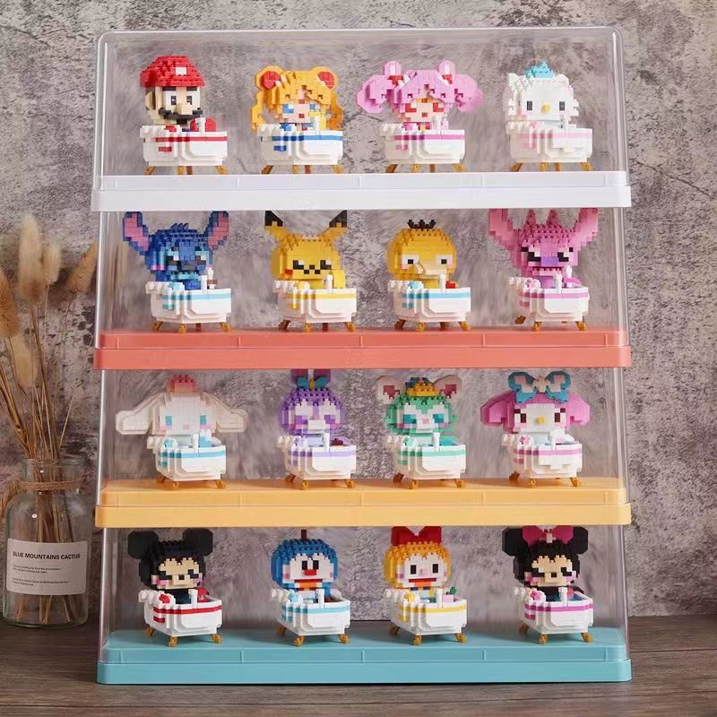 DIY Tub Disney Sanrio Character Model Building Blocks Mini Block Educational Toys DIY Brain-Training Toys