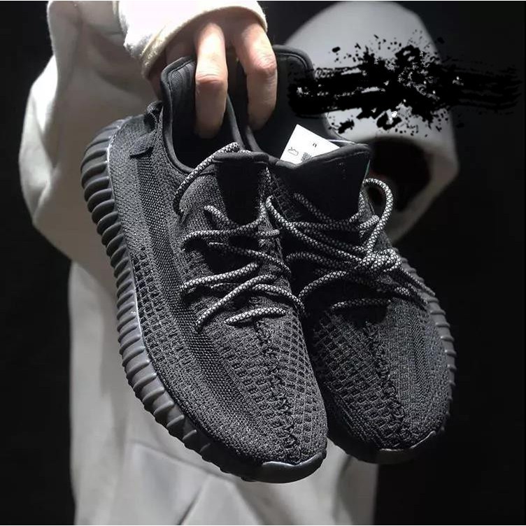 Adidas Yeezy Boost 350 V2 Black Angel Reflective Breatable Running Jogging  Shoes with Light Texture | Shopee Malaysia