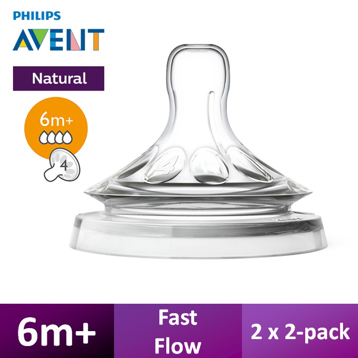 Philips Avent Natural Fast Flow Teats 6m+ (2 Teats x 2 