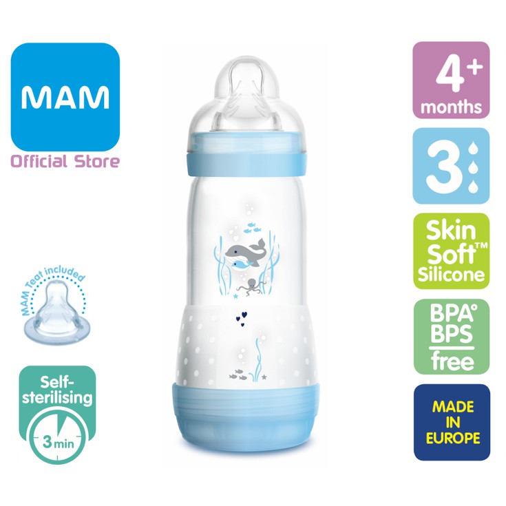 mam self sterilising baby bottles