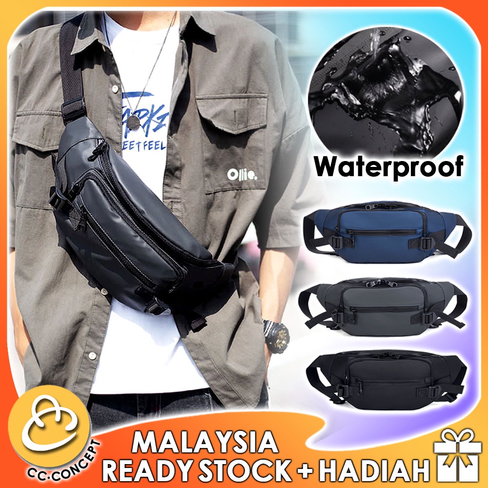 CC CONCEPT Waterproof Waist Bag Casual Men Bag Chest Bag Sling Bag Crossbody Bag Travel Bag Pouch Beg Pinggang Lelaki