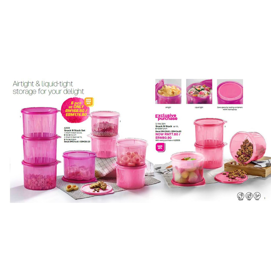 Tupperware Snack N Stack Set