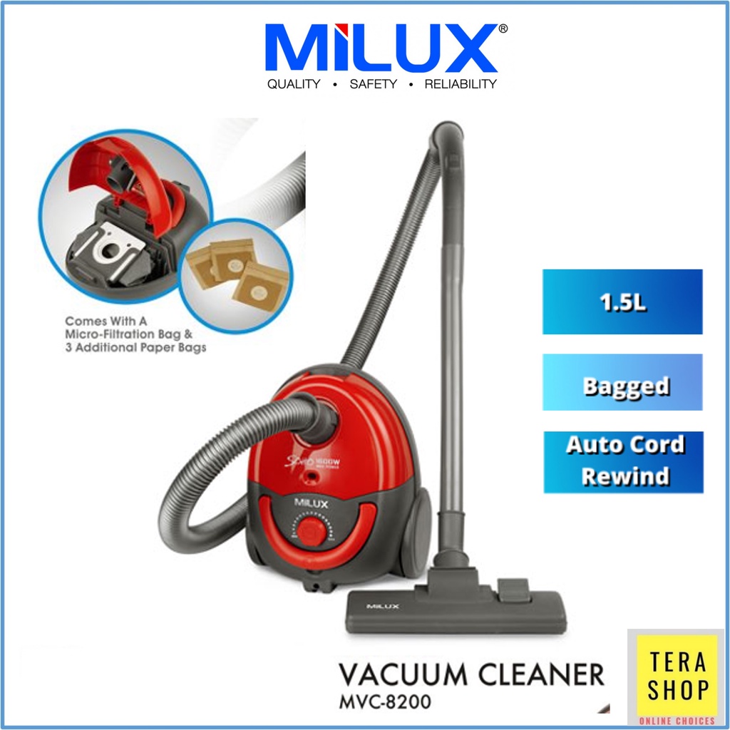 Milux MVC-8200 Vacuum Cleaner 1600W Bagged Vacuum