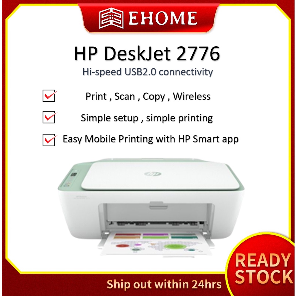 HP Printer 2776 (7FR28B) DeskJet Ink Advantage All In One Printer Wifi ...