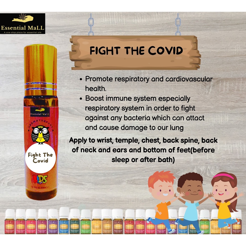 Fight The Covid Kid Safe Pre Dilute Roll On Prevent mencegah covid-19 Vaccines Demam Fight Off Covid KidSafe YL EO