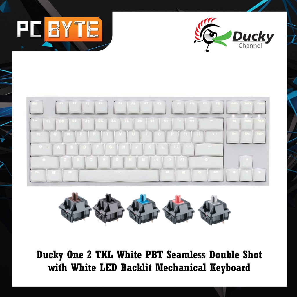 Ducky One 2 Tkl White Pbt Seamless Double Shot With White Led Backlit Mechanical Keyboard Shopee Malaysia