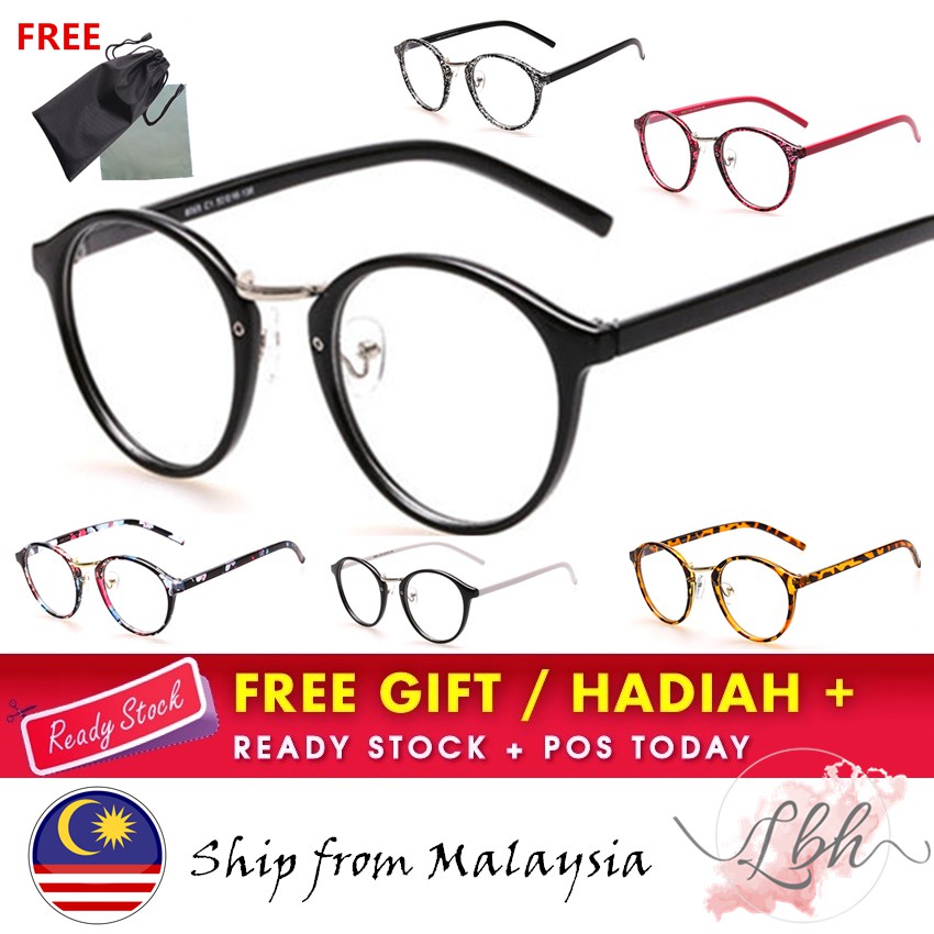 [LBH] Retro Round Plain Glass Spectacles SP02 Shopee Malaysia