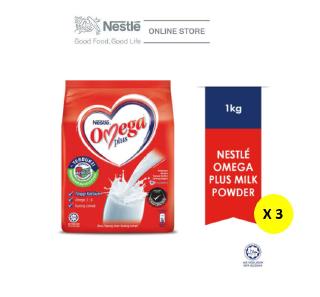 Nestle Omega Plus Plain Milk Powder (1kg x 3 packs)