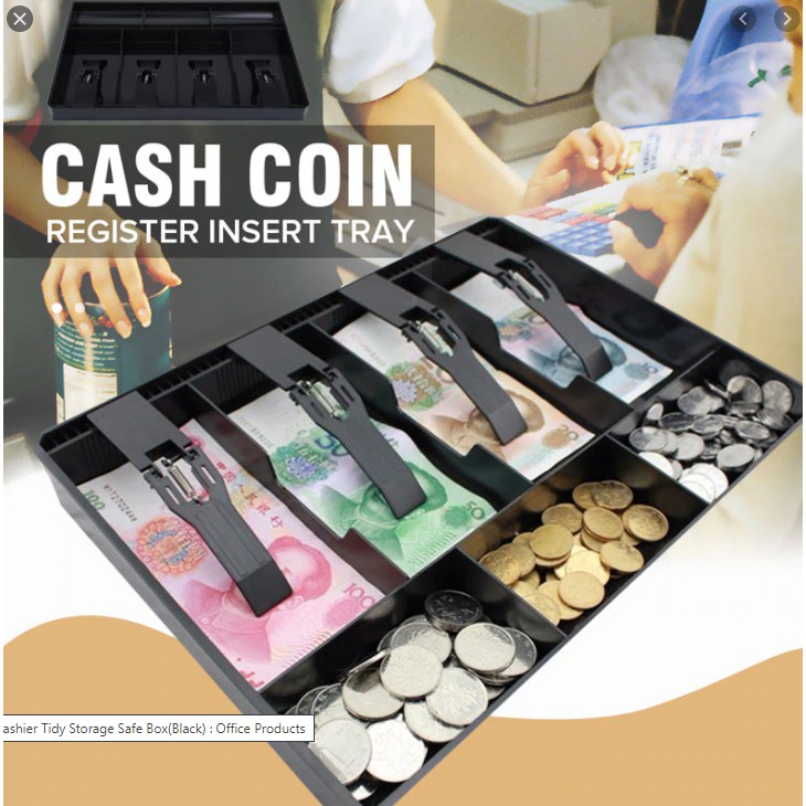 ✑﹊4 and 5 Grids Money Cash Coin Register Insert Tray Cashier Drawer Storage Tray Box Organizer